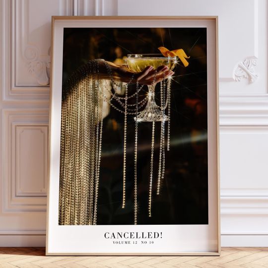 Discover CANCELLED! Song Poster | Music Print | Vintage Music Bar Cart Aesthetic | Subtle Bar Poster | Retro-Chic Wall Art for Music Lovers