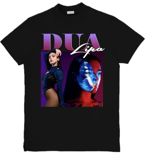 Dua Lipa Custom Hip Hop Rap Music Artist T-Shirt Top Tee Unisex