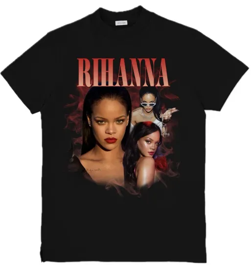 Discover Rihanna Custom Hip Hop Rap Music Artist T-Shirt Top Tee Unisex
