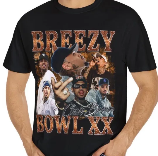 Discover Chris Brown Breezy Tour 2025 Custom Unisex Inspired Graphic T-Shirt