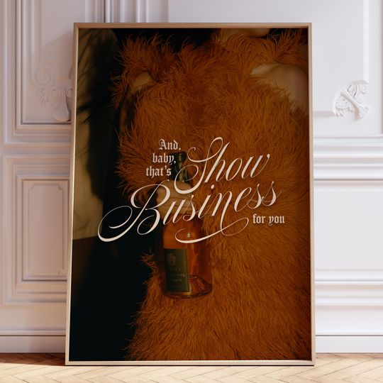 Discover Baby That's Show Business Vintage Music Bar Cart Poster Retro-Chic Wall Art for Music Lovers