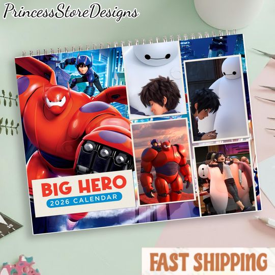 Discover Disney Big Hero 6 2026 Wall Calendar, Superhero Wall Calendar, Disney Lover Gift