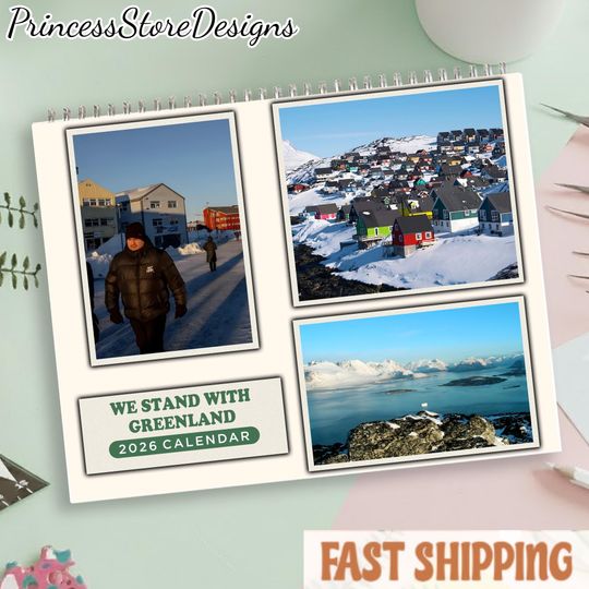 Discover We Stand With Greenland Calendar 2026, We Stand With Greenland Wall Calendar, New Year Room Decor