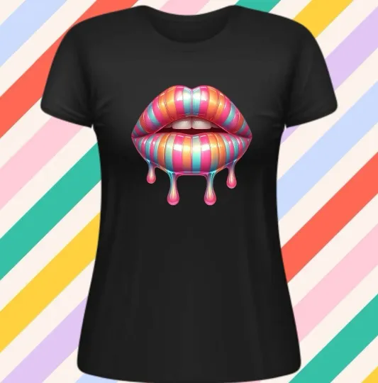 Discover Drip Lips Custom T-shirt Top Tee Size S-3XL
