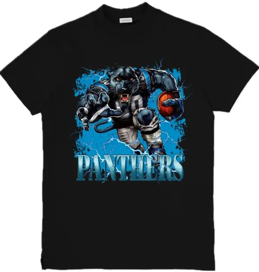 Discover Carolina Panthers Mascot  football Custom Graphic T-Shirt Size S-3XL