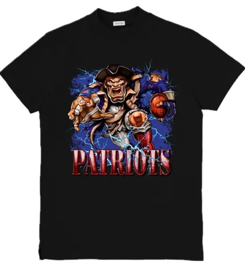 Discover New England Patriots Mascot  football Custom Graphic T-Shirt Size S-3XL