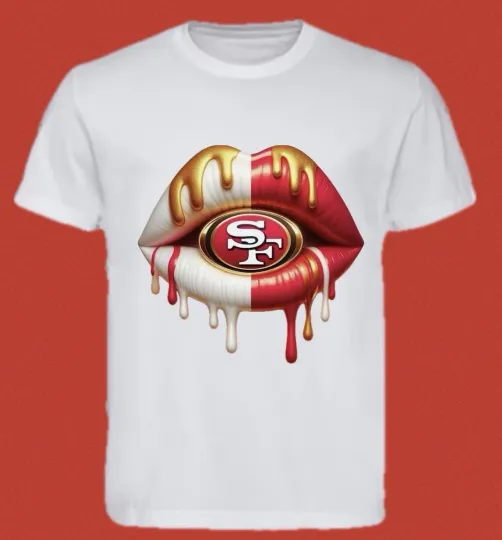 Discover San Francisco 49ers Lips football Custom Graphic T-Shirt Size S-3XL