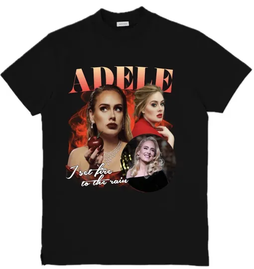 Discover Adele Custom Hip Hop Singer  Music Artist T-Shirt Top Tee Unisex Size S-3XL