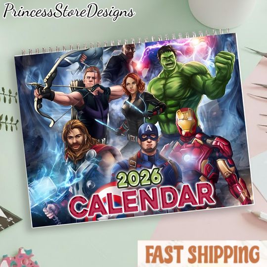 Discover Super Hero Comic Art Calendar 2026, Unique Comic Book Themed Wall Planner, 12 Month Wall Calendar for Him/Kids