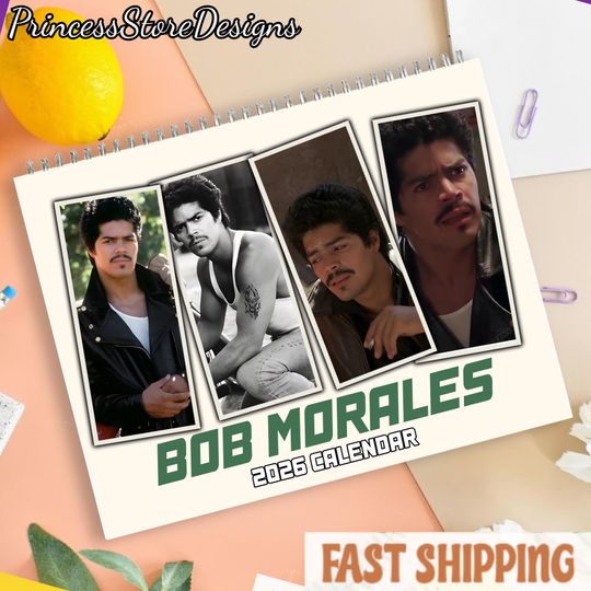 Discover La Bamba Bob Morales 2026 Wall Calendar, Retro Movie Inspired Calendar, Classic Chicano Film Fan Gift, Moto Biker Aesthetic Art Calendar
