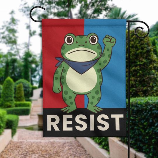 Discover Frog Resist Garden Flag, Portland Frog Resist Protest Flag, Resist Fascism Protest,Protect Democracy Anti Fascism Flag