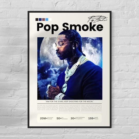 Discover Pop Smoke wall art - Pop Smoke poster - Music studio wall art - Rap legend print