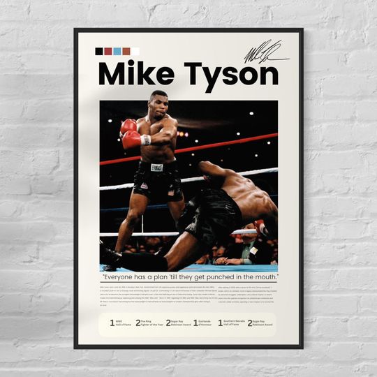 Mike Tyson Wall Art - Gym Poster - Boxing Artwork - Premium Matte Vertical Poster