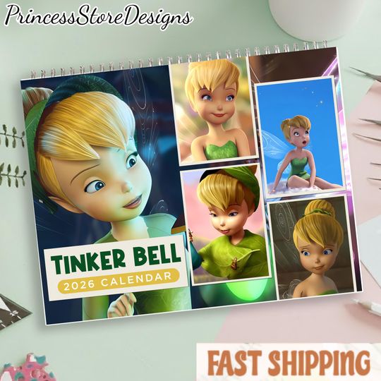 Discover Disney Tinkerbell Wildflower 2026 Calendar, Tinkerbell Fairy Disney Calendar, Gift for Disney Fan