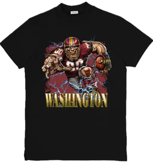 Washington Commanders Mascot  football Custom Graphic T-Shirt Size S-3XL