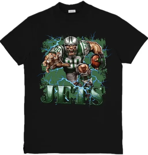 Discover New York Jets Mascot  football Custom Graphic T-Shirt Size S-3XL