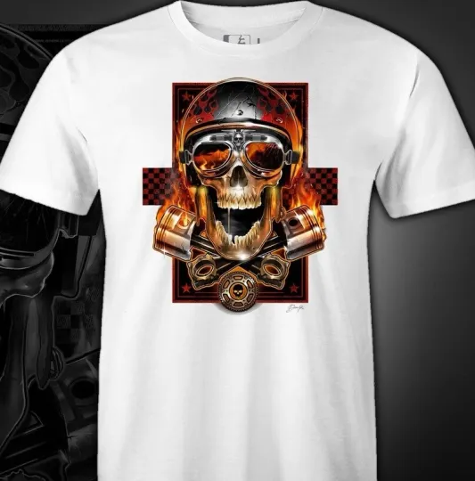 Discover Motorcycle Skull Inspired Graphic Men's T-Shirt Graphic  Tee S-3XL
