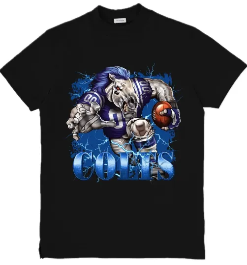 Indianapolis Mascot  football Custom Graphic T-Shirt Size S-3XL