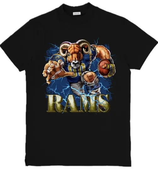 Discover Los Angeles Rams Mascot  football Custom Graphic T-Shirt Size S-3XL