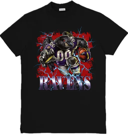 Baltimore Mascot  football Custom Graphic T-Shirt Size S-3XL