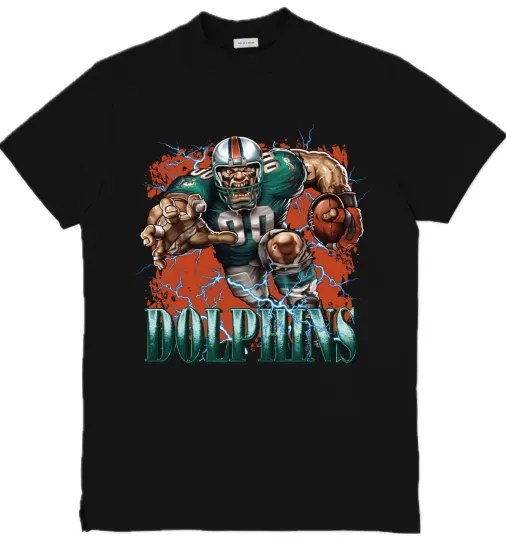 Miami Mascot  football Custom Graphic T-Shirt Size S-3XL