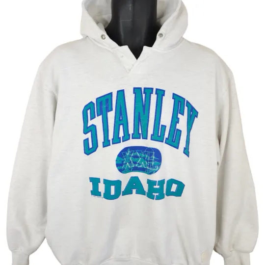Discover Vintage Stanley Idaho Sweatshirt Hoodie Mens Size XL White 90s Made In USA