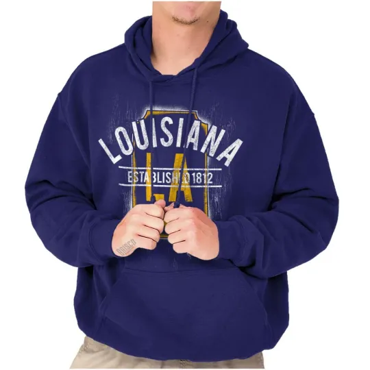 Discover Vintage Louisiana Classic Travel Gift LA Hoodie Hooded Sweatshirt Men Women