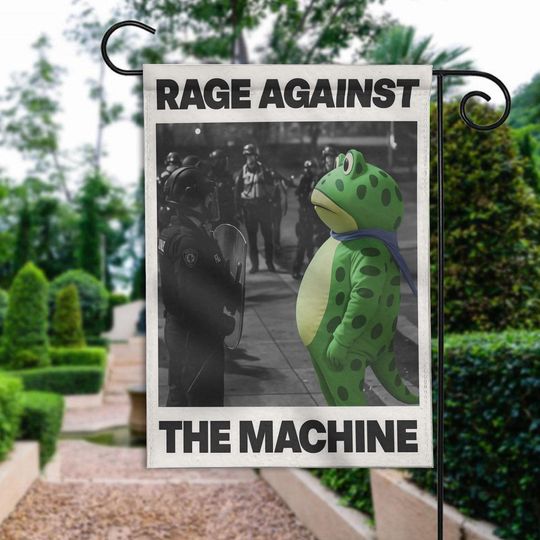 Resist Portland Frog, Protest Garden Flag, Resist Frog Flag, Race Against The Machine Resistance Flag, No Kings Flag
