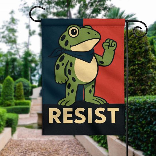 Discover Resist Portland Frog Protest Garden Flag Resist Frog ICE Garden Flag Anti Establishment Deportation Resistance Flag No Kings Flag Thdso-2275