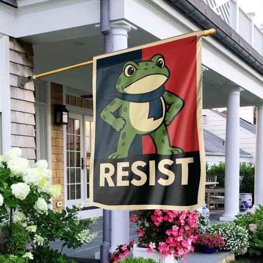 Discover Portland Frog Rage Flag, Frog Resist Protest Garden Flag, Anti Fascism, Frog Garden Flag, Anti Trump, HOP Flag