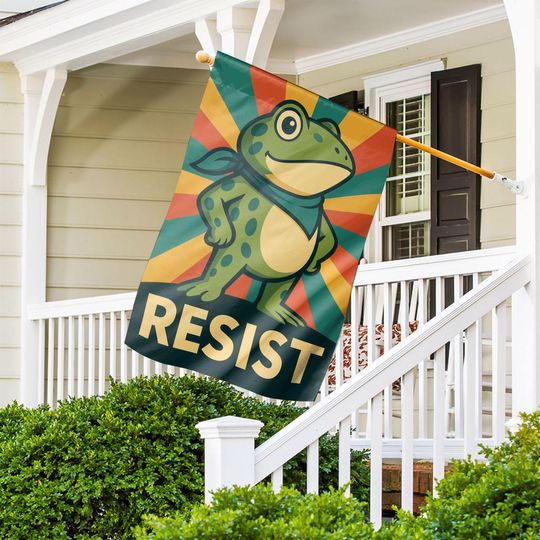 Discover Resist Portland Frog Protest Garden Flag, Resist Frog Flag, Anti Establishment Deportation Resistance Flag, No Kings Flag