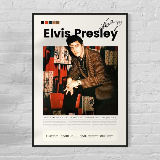 Elvis Presley Wall Art - Vertical Poster - Rock and Roll Music Print