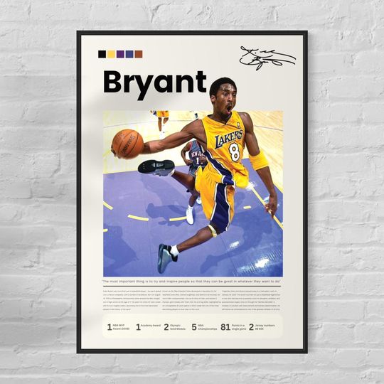 Discover Kobe Bryant Wall Art - Basketball Poster - NBA Vertical Print