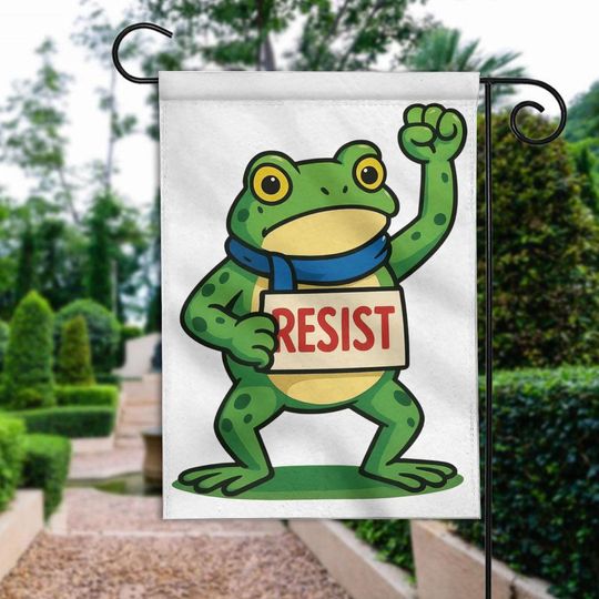 Discover Frog Resist Garden Flag, Portland Frog Resist Protest Flag, Resist Fascism Protest, Protect Democracy Anti Fascism Flag