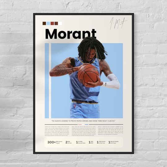 Discover Ja Morant NBA Wall Decor - Grizzlies Vertical Poster