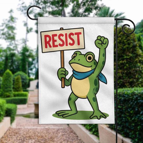 Discover Frog Resist Garden Flag, Portland Frog Resist Protest Flag, Resist Fascism Protest , Protect Democracy Anti Fascism Flag