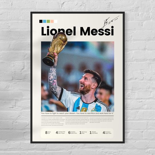 Discover Lionel Messi Wall Art Poster - World Cup Print