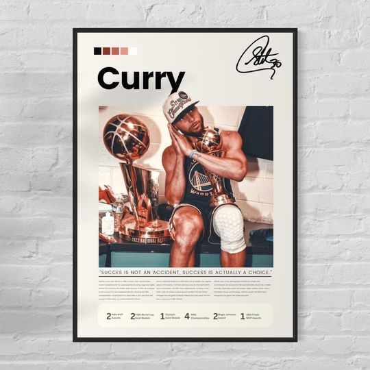 Stephen Curry Wall Art - NBA Champion Poster - Golden State Poster - Premium Matte Vertical Poster