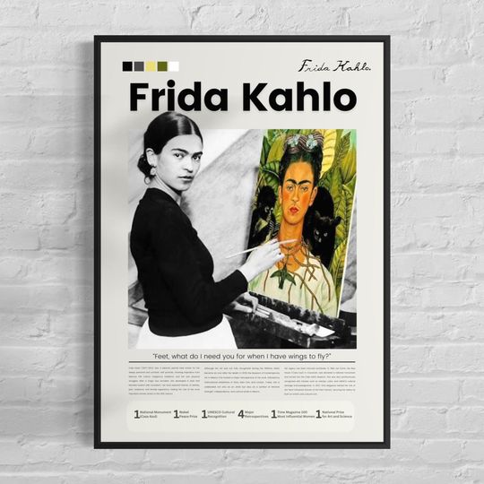 Discover Frida Kahlo Wall Art - Women Artist Poster - Mexican Culture Vertical Poster