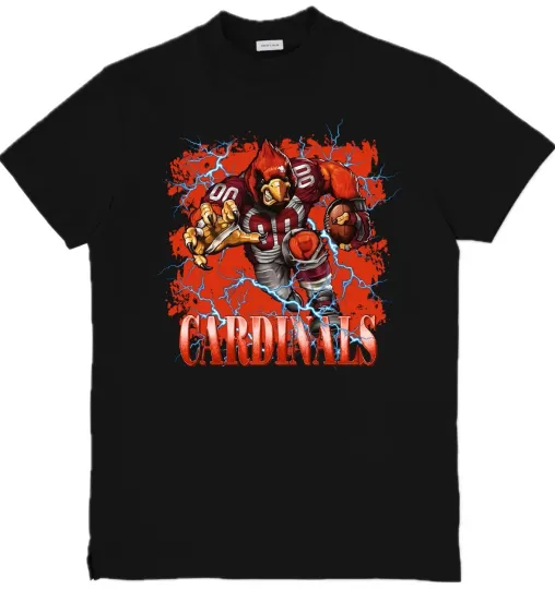 Discover Arizonna Cardinals Mascot  football Custom Graphic T-Shirt Size S-3XL