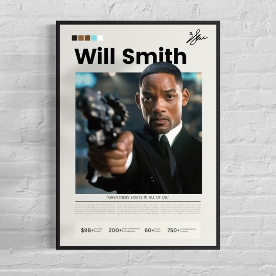Discover Will Smith Wall Art - Iconic Actor Poster - Hollywood Vertical Poster - Stylish Office Decor