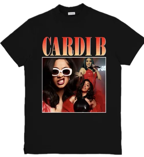 Discover Cardi B Custom Hip Hop Rap Music Artist T-Shirt Top Tee Unisex Size S-3XL