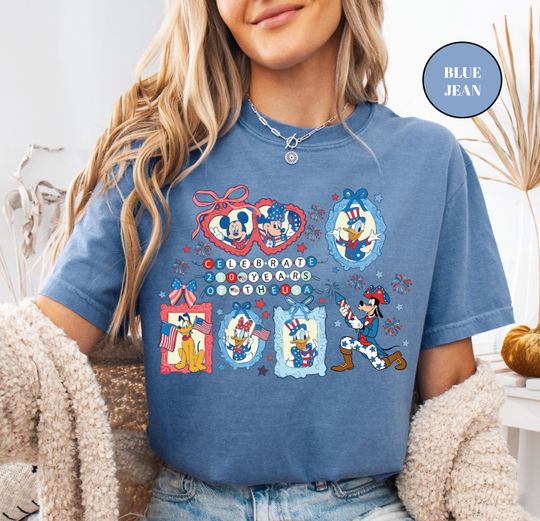 Discover Disney 4th Of July Shirt, 250th Anniversary Mickey Minnie Sweatshirt, 250 Years Fourth Semiquincentennial Independence Gift Comfort Colors