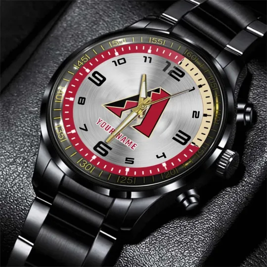 Discover Personalized Arizonna Baseball Diamondbackss Team Men Black Stainless Steel Watch