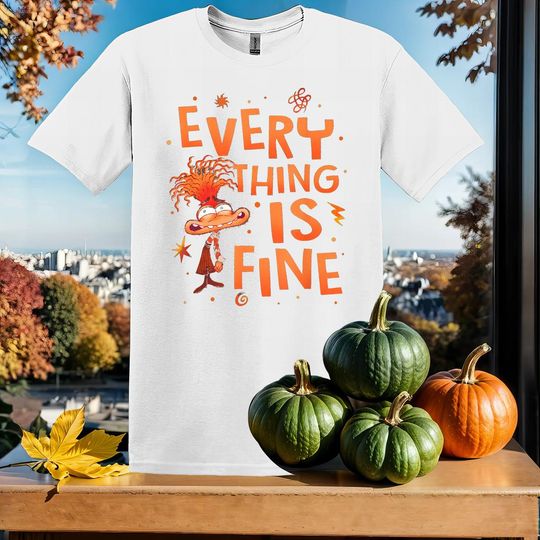 Discover Everything Is Fine Anxiety Inside T-Shirt Tshirt T Shirt Hoodie Unisex Men Women Kids (S-5XL) | Gildan Top for Boys & Girls SY426
