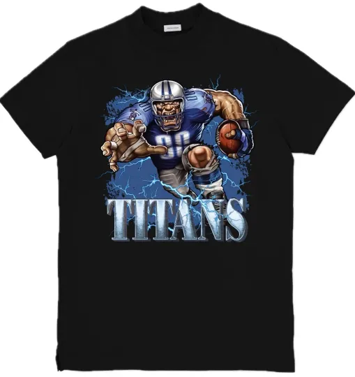 Discover Tennessee Titans Mascot  football Custom Graphic T-Shirt Size