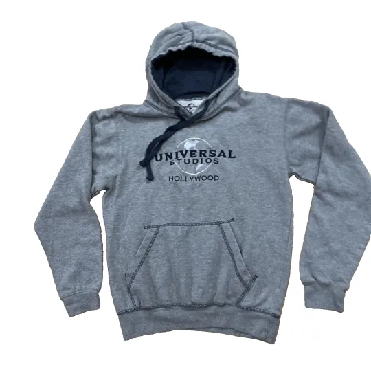 Discover UNIVERSAL STUDIOS HOLLYWOOD Hoodie Women S M Gray Pullover Sweatershirt SM