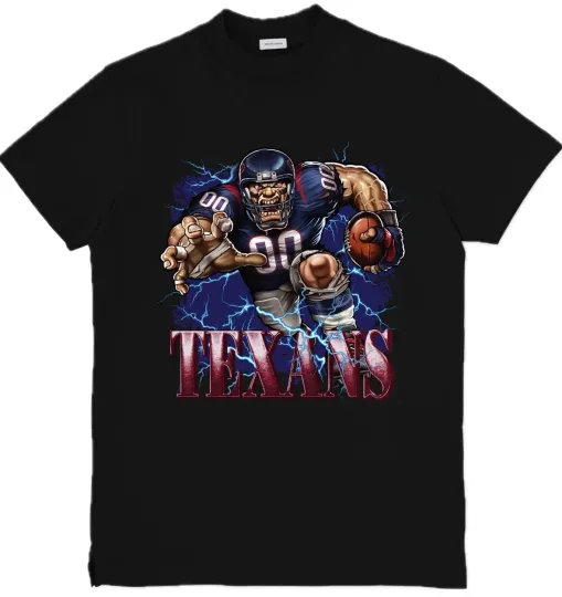 Discover Houston Texans Mascot  football Custom Graphic T-Shirt