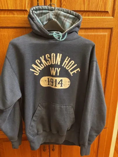 Discover Jackson Hole Wyoming Sweatshirt Hoodie Size Girls Medium Blue
