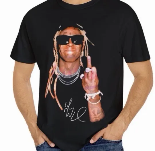 Lil Wayne Middle Finger T-Shirt 2025 Tour Inspired Custom Tee Top